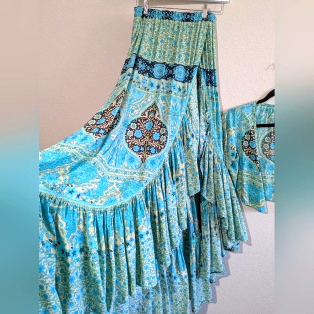Spell Aloha Fox Gown Altered To Skirt And Crop Top size XS - Picture 3 of 15